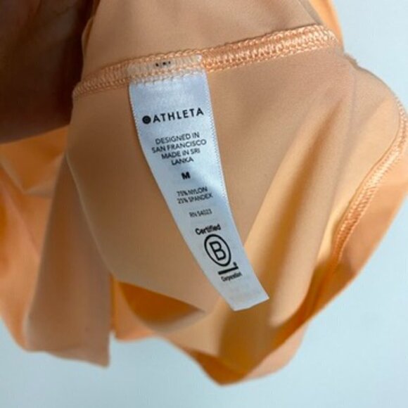 Athleta Ultimate Tank Top Racerback Orange Active Womens M UPF Sweat Wicking - Picture 4 of 7